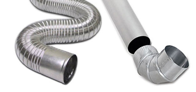 "Cutaway view of an insulated vent pipe, showcasing advanced technology for temperature control and energy efficiency.