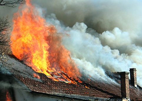 A depiction of a fire caused by a dryer vent issue, highlighting the importance of regular maintenance and proper ventilation to prevent potential fire hazards.